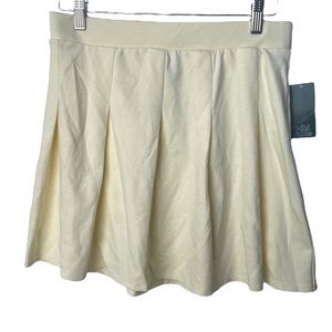 Wild Fable Pale Yellow Athleisure Pleated Skirt